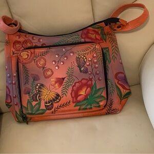 Floral Butterfly Shoulder Bag - Orange